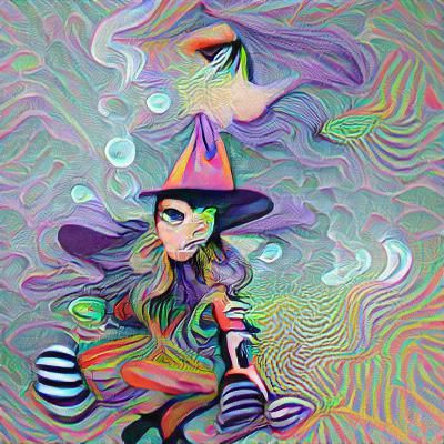 Enigmatic Witch Generated from Simple Prompt