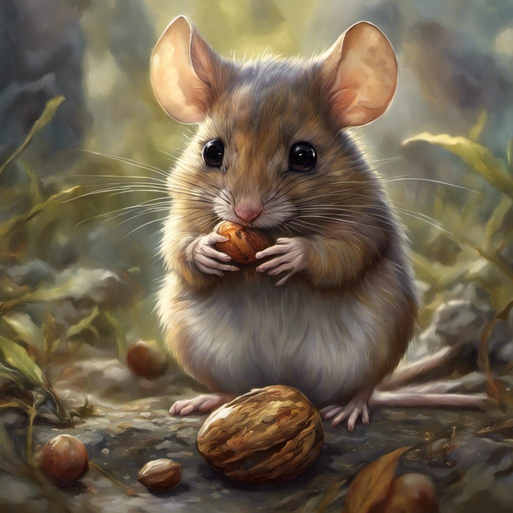 fieldmouse having some nuts