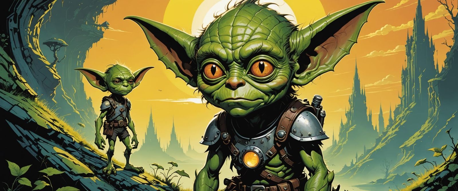 Sad Goblin in Dystopian Kidcore Airbrush Art