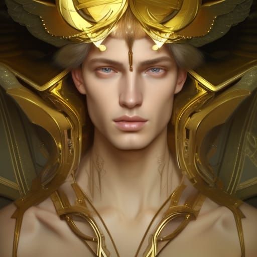 Ethereal Angelic Model Portrait in Hyperdetailed Style