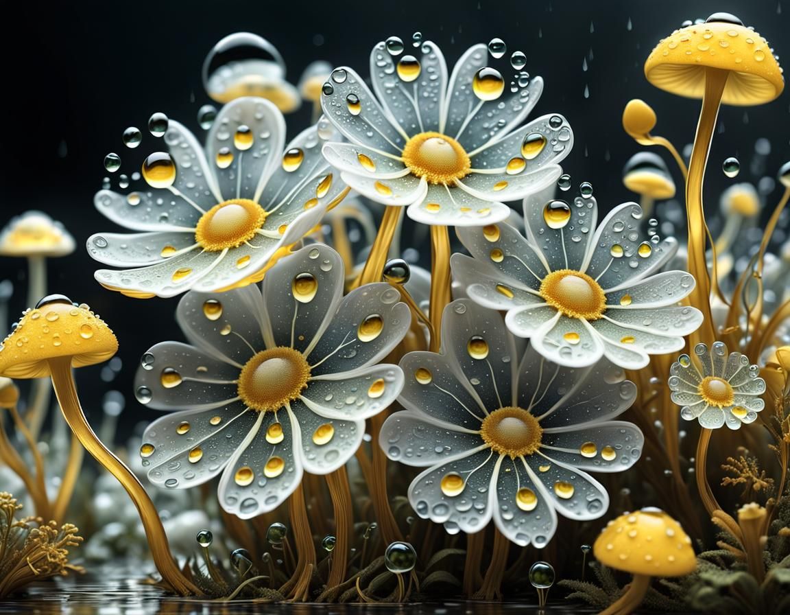 Dew drops and flowers