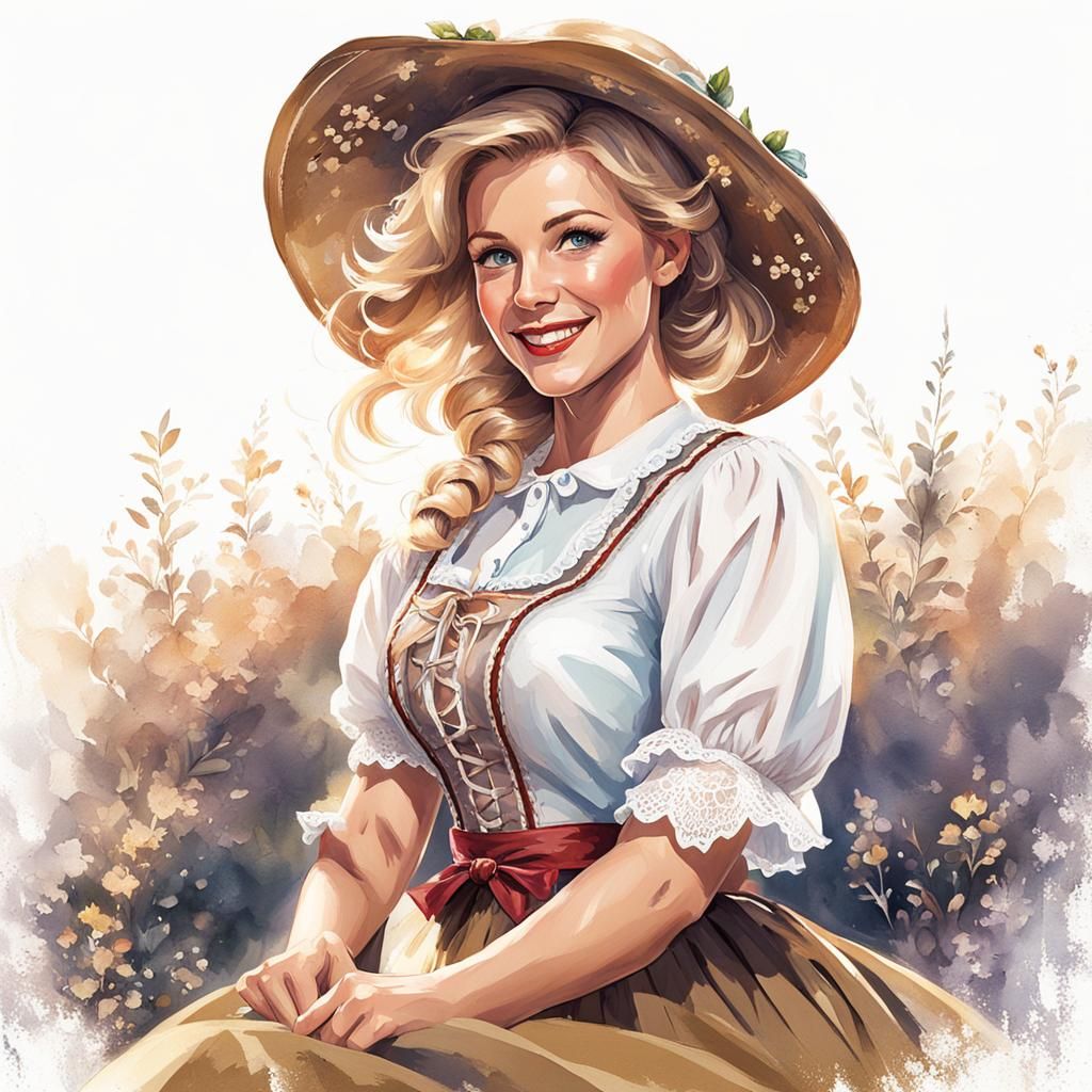 beautiful happy german young Woman