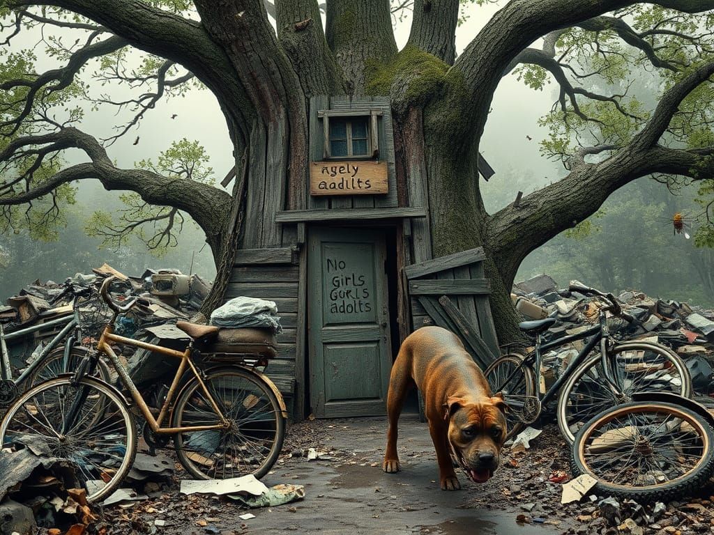 Gritty City Dump Treehouse in Decay