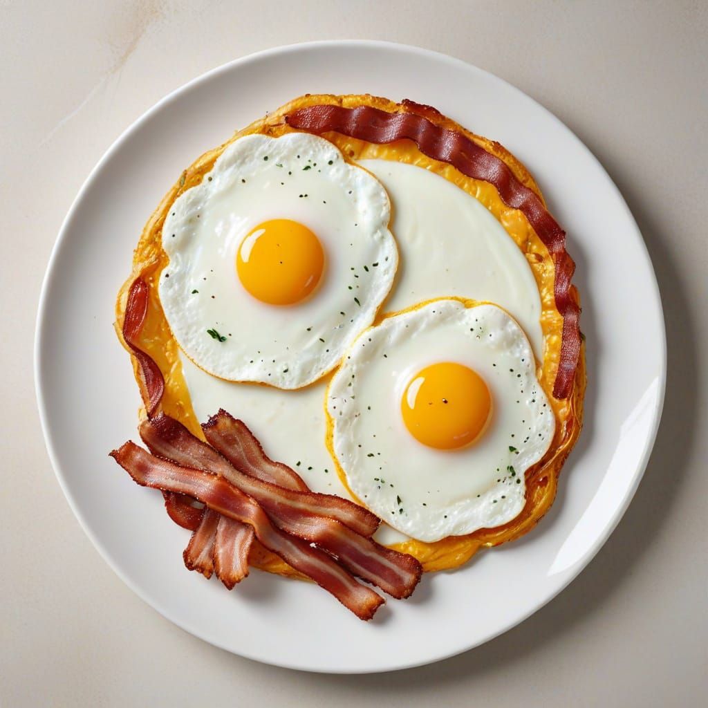 Breakfast Face: Eggs and Bacon Art