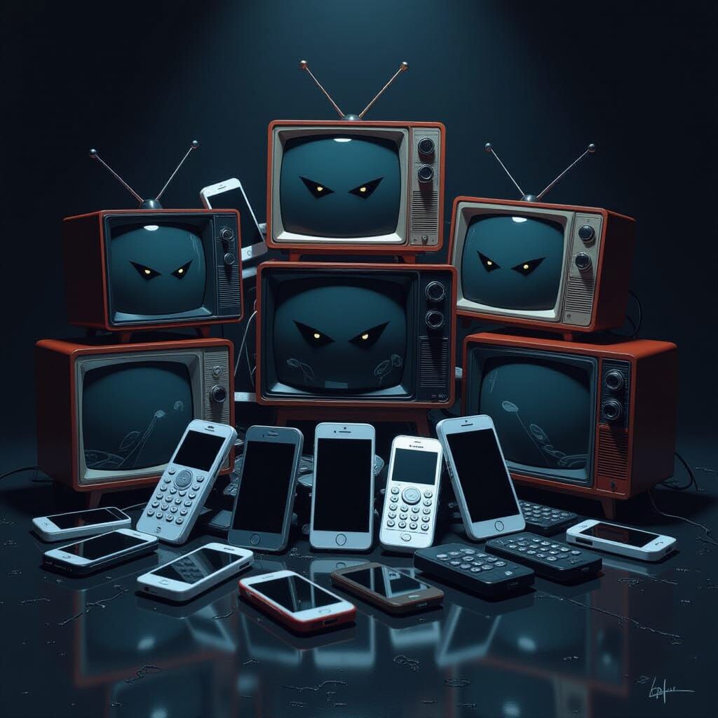 Watching Eyes on Black Screens of Tech Devices