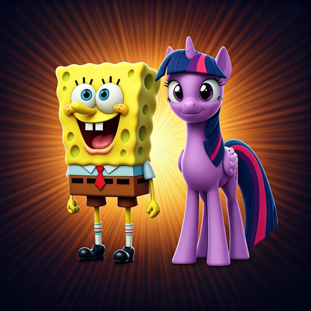 SpongeBob and Twilight Sparkle in 3D Style