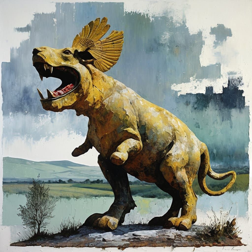 Expressionist Painting of Echoes and Silences in Summer Colo...