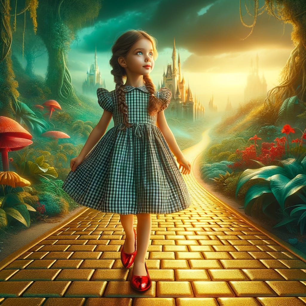 Young Girl Embarks on Enchanted Journey in Vibrant Land of O...