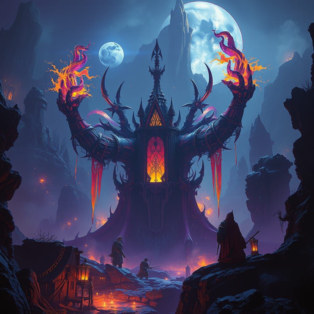 Dark Fantasy Castle with Volumetric Lighting