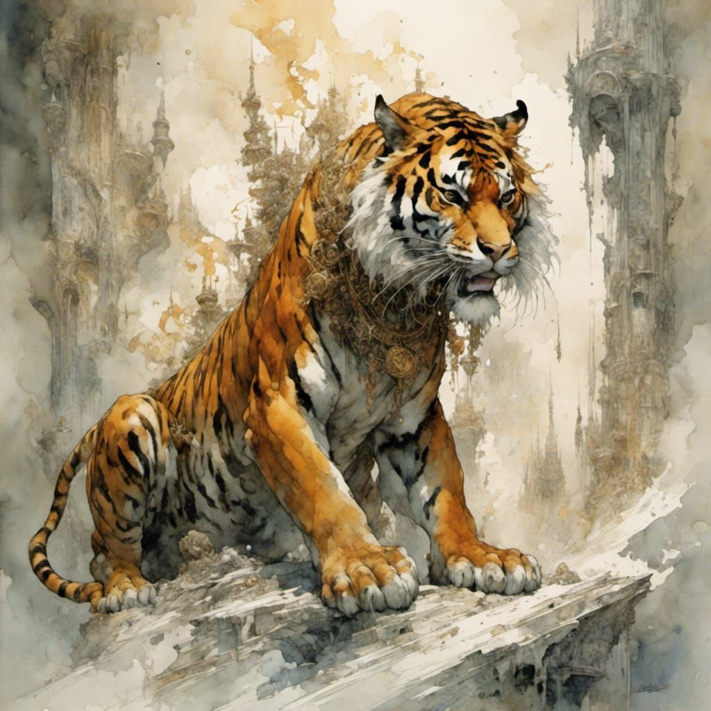 Watercolor Tiger Illustration