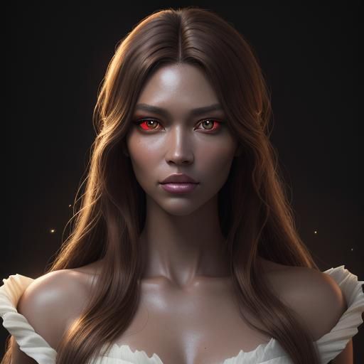 Stunning Portrait of a Woman with Red Eyes