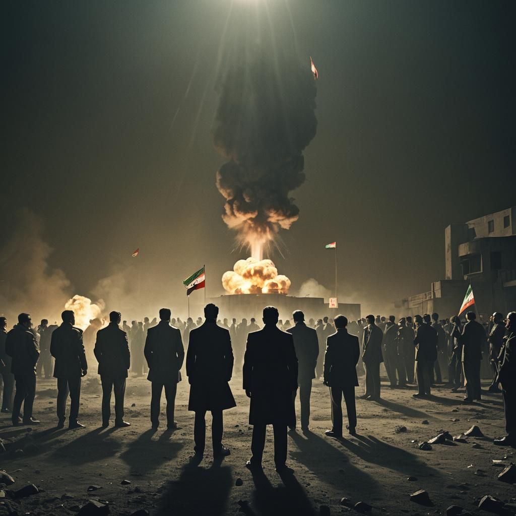 Ominous Noir Thriller Scene with Nuclear Weapon