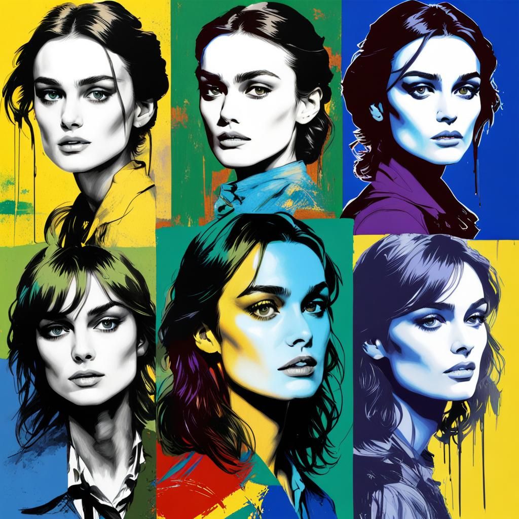 Pop Art Portrait in Sumi-e Style