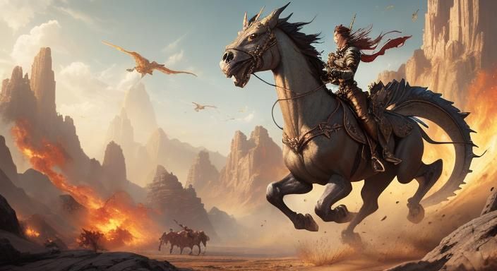 Epic Fantasy Battle Scene in Frazetta Style