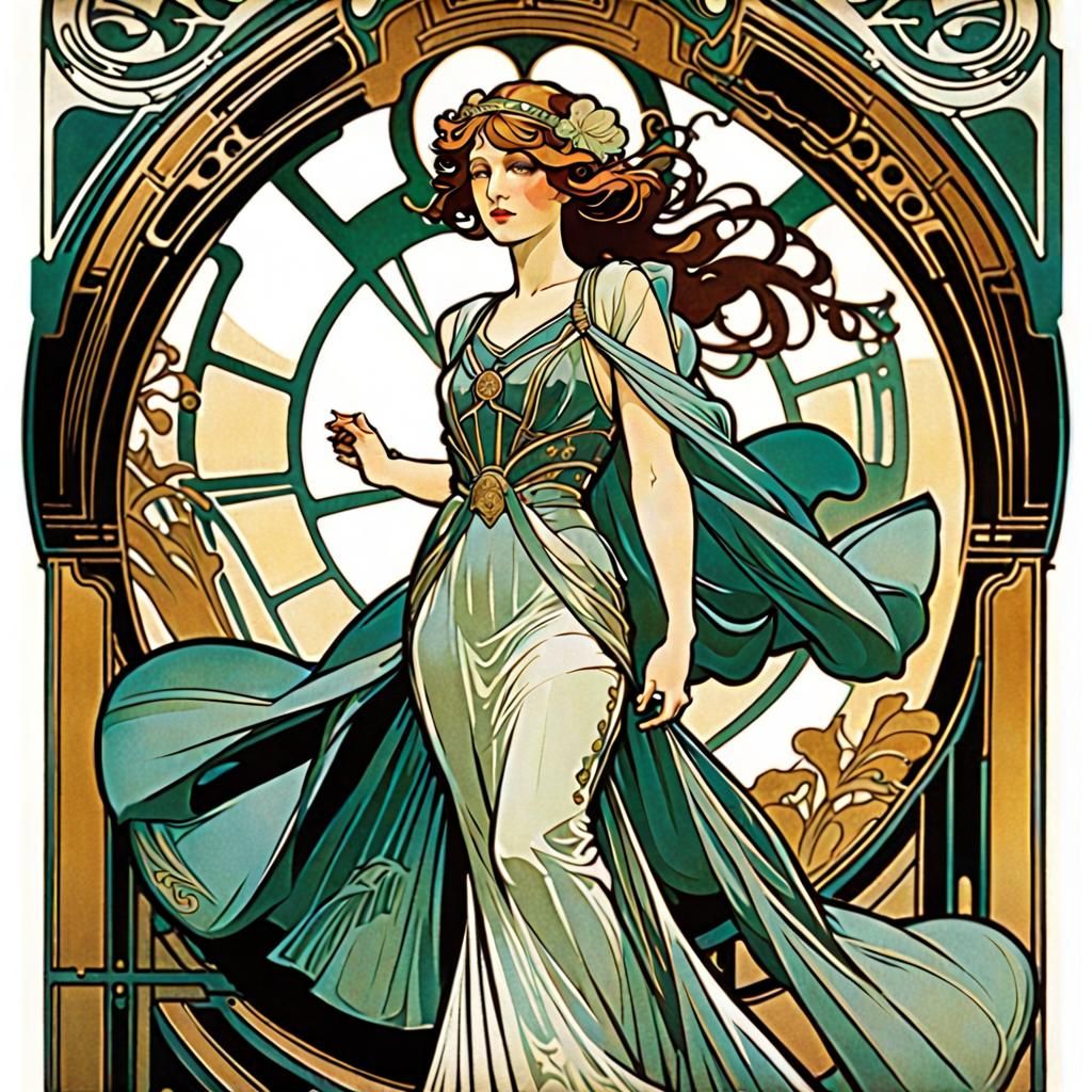 Art Nouveau Train Station Departure
