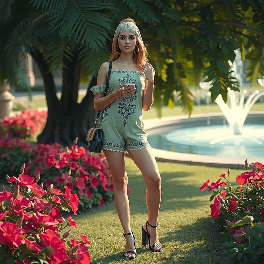 Surreal Goddess in Arabian Fantasy Garden