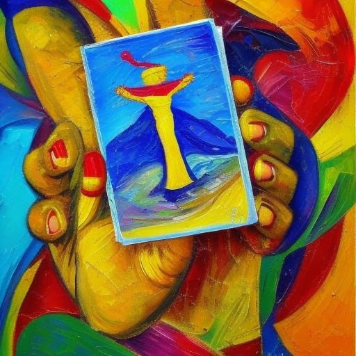 Neo-Impressionist Tarot Card Expressionist Oil Painting