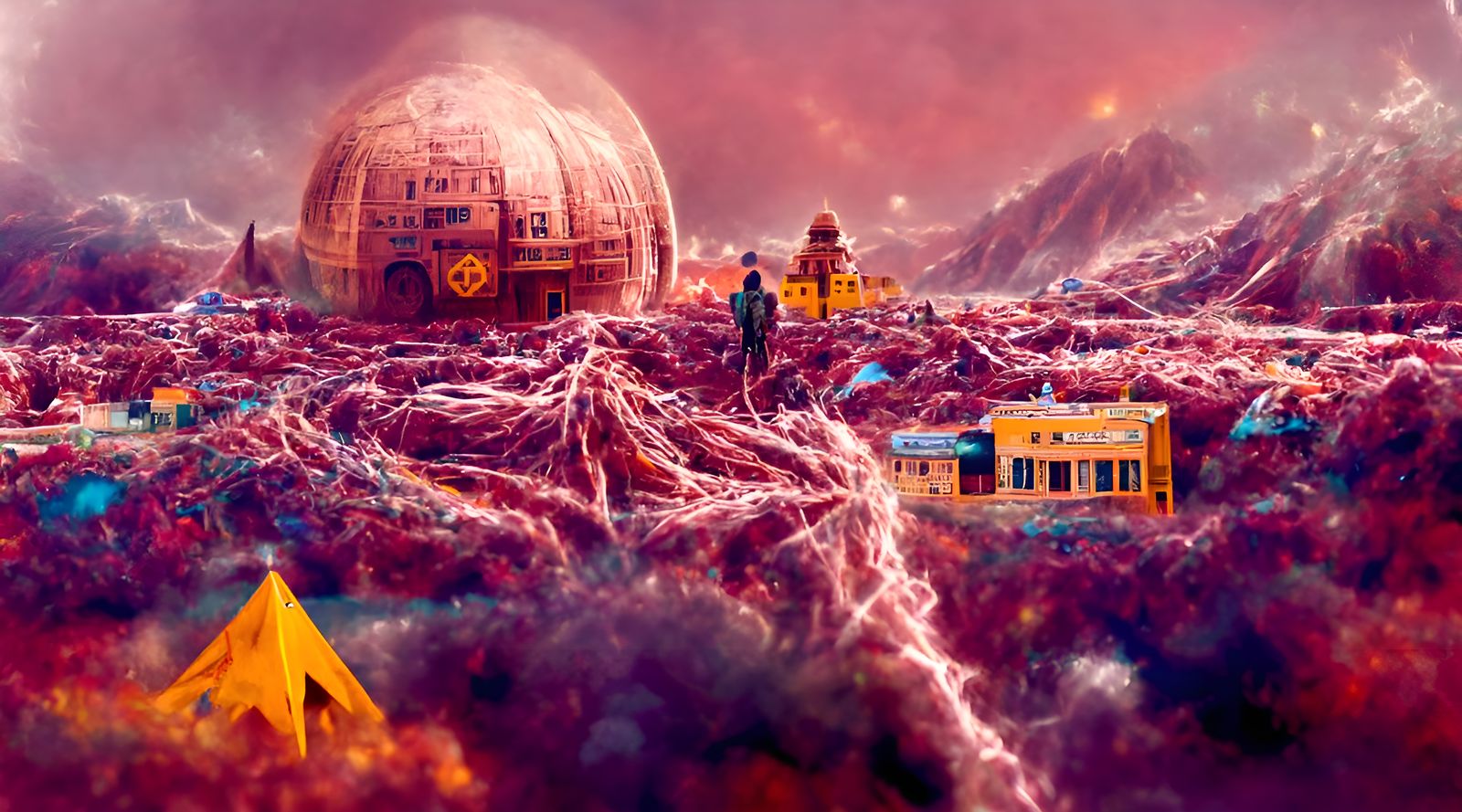 Cosmic Storm Movie Poster in Wes Anderson Style