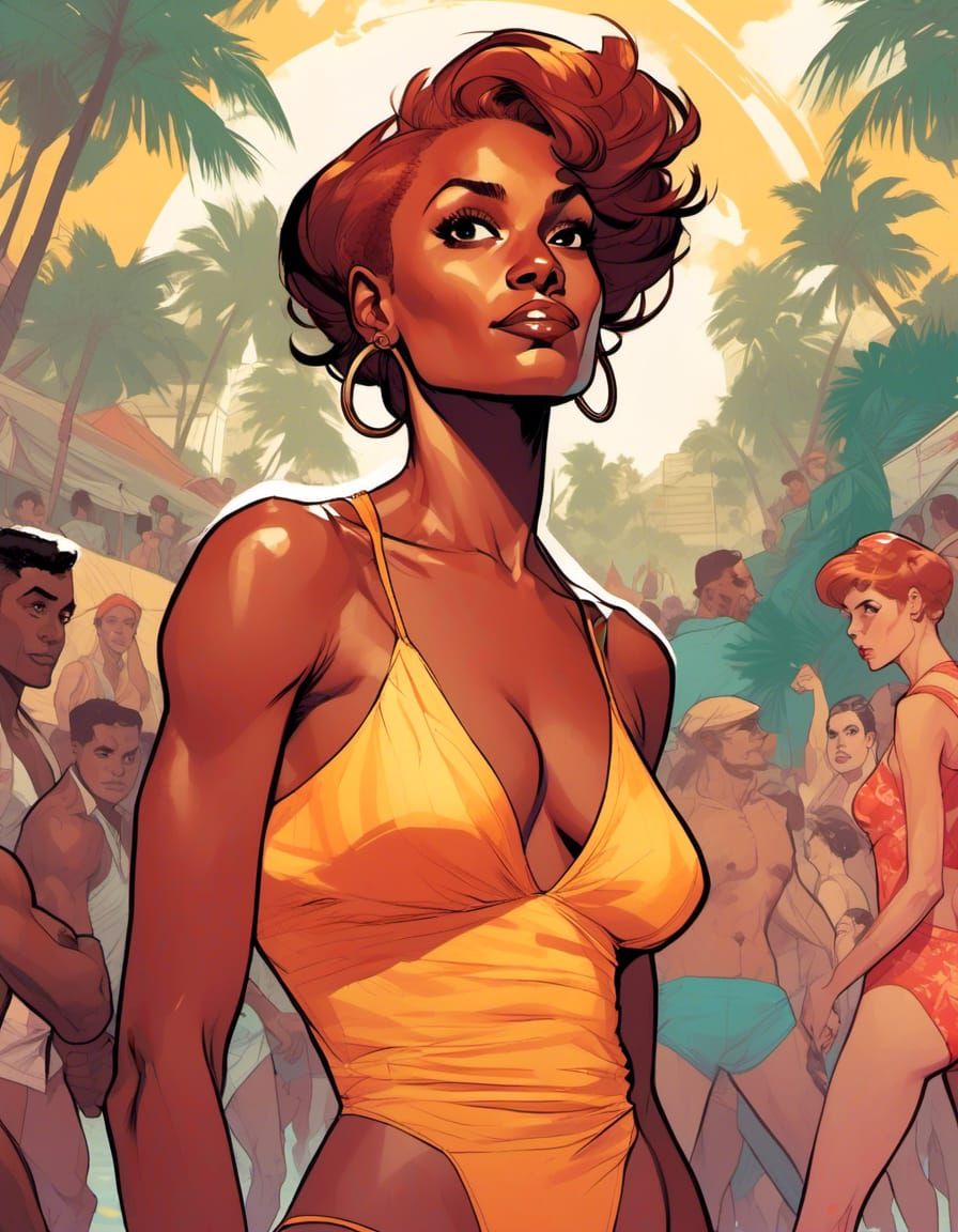 by Adam Hughes & <lora:VersoComic:1.0>