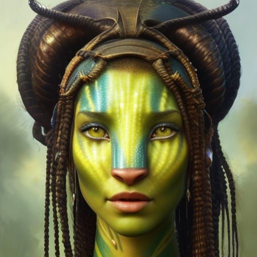 Detailed Portrait of a Beautiful Na'vi Woman