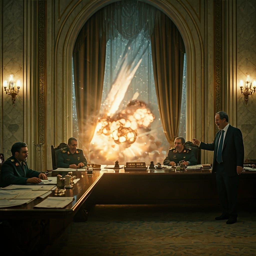 Exploding Missile Interrupts Iranian Generals: Cinematic Fil...