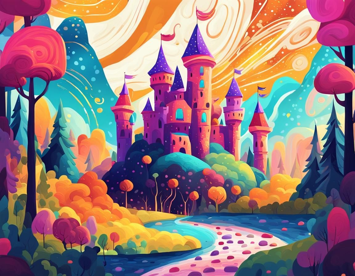 Whimsical Doodle World Concept Art