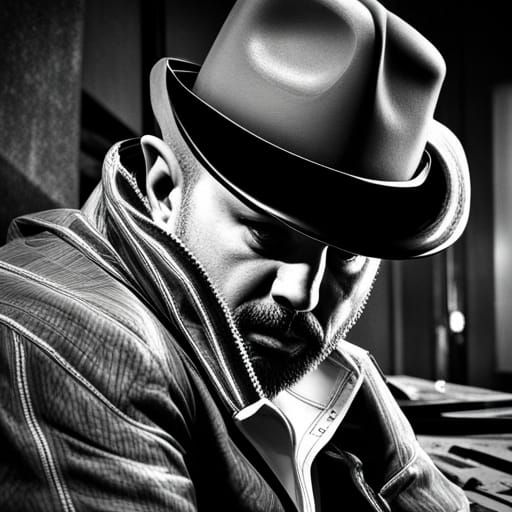 Hyperrealistic Mobster in Disarray: Cinematic Digital Art