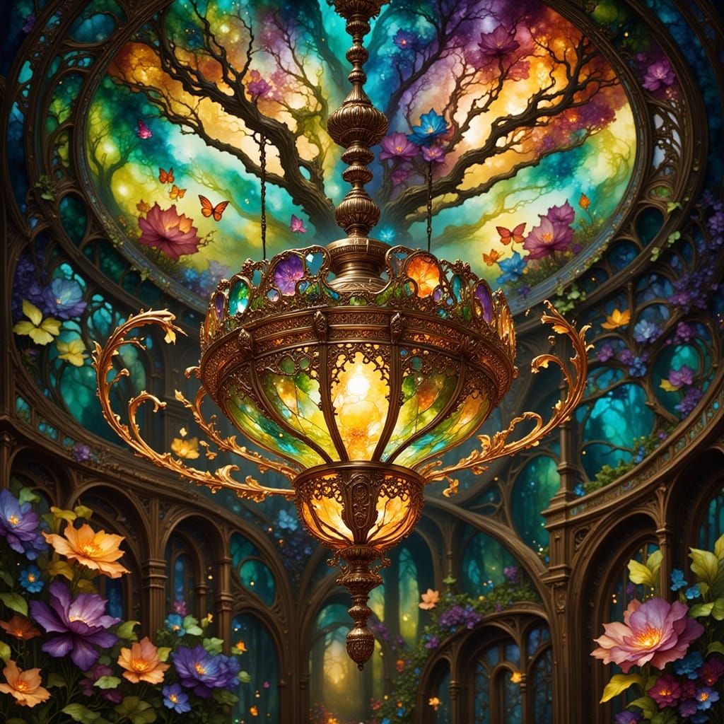 Epic Fantasy Ceiling Fan in Ink Flux Style