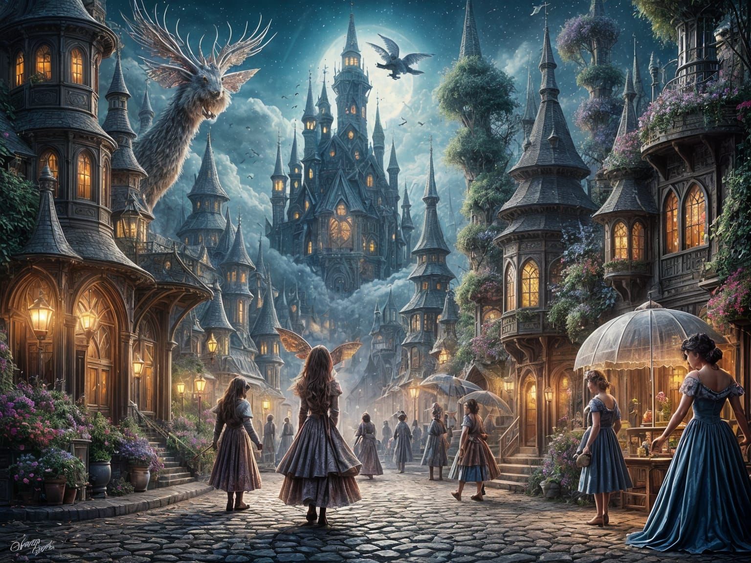 Enchanted Whimsy in a Mystical Town