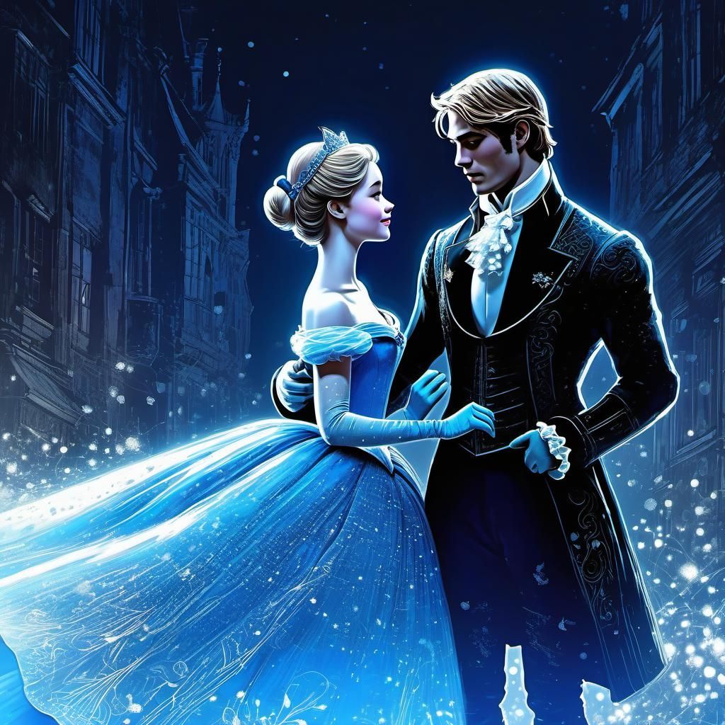 Anime Line Art of Iconic Couple