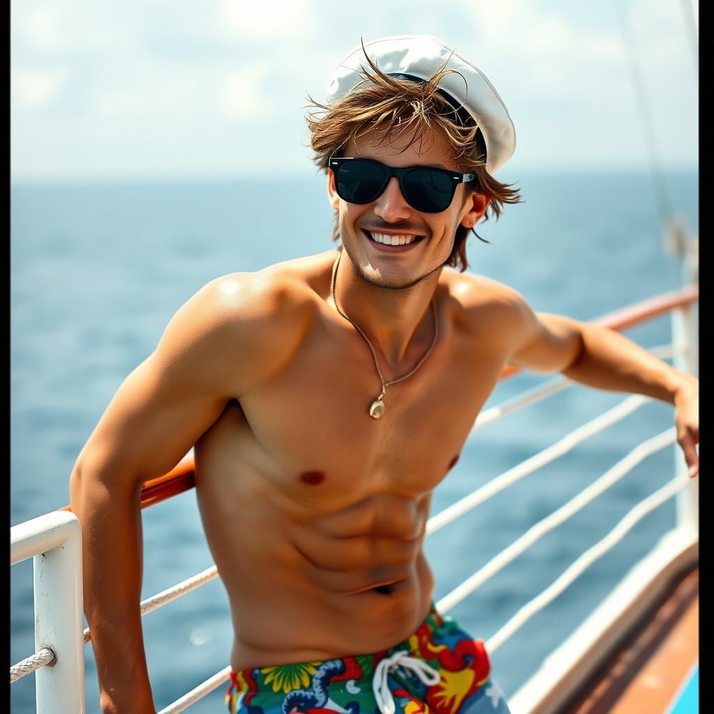 Gay Sailor Portrait in David Hockney Style