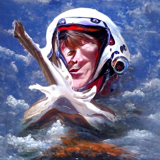 Celestial Starman in Oil Painting Style