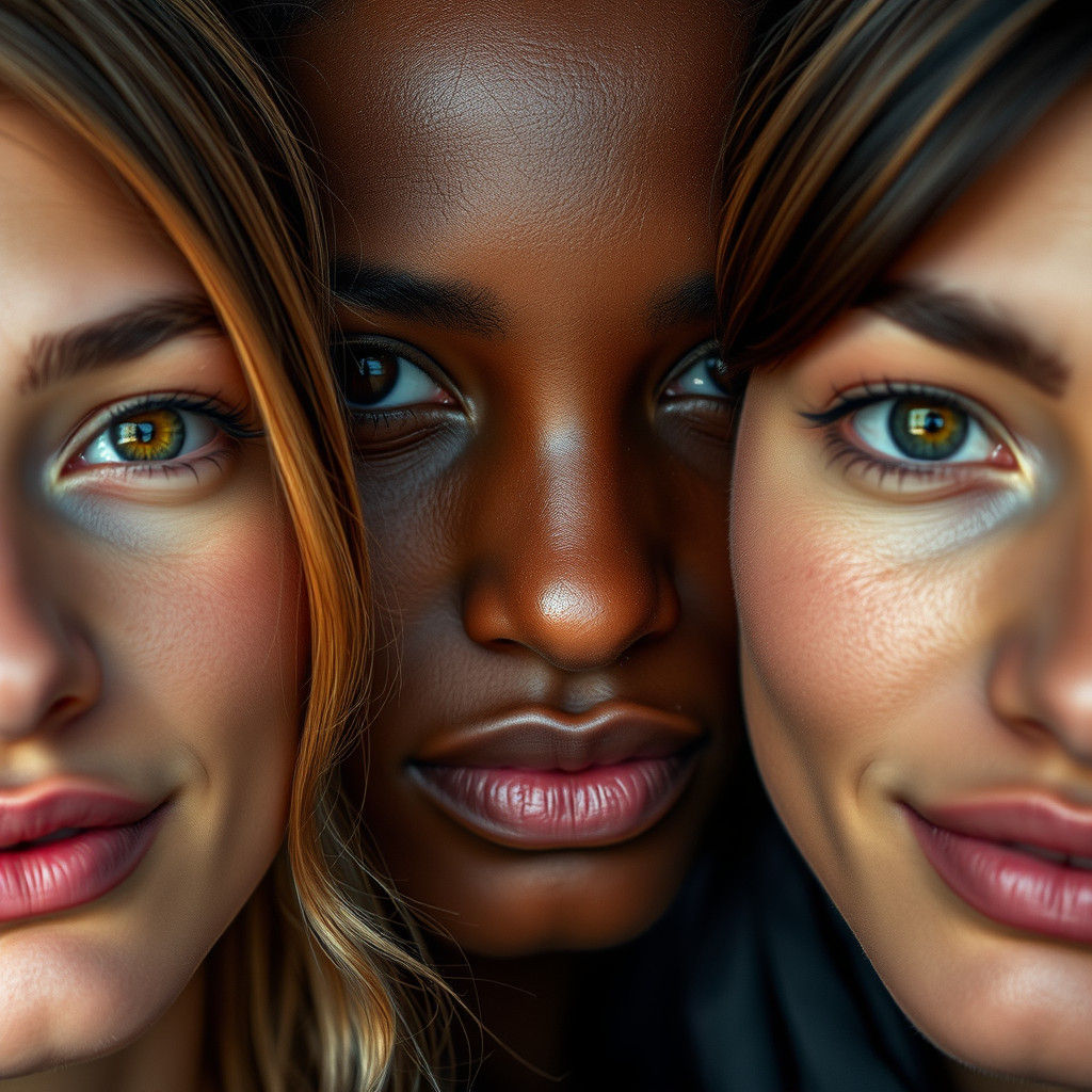 Diverse Women: High-Definition Portrait with Varied Eye Colo...