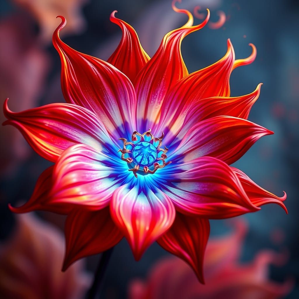 A 3D alcohol ink artwork of a vibrant and intricately design...