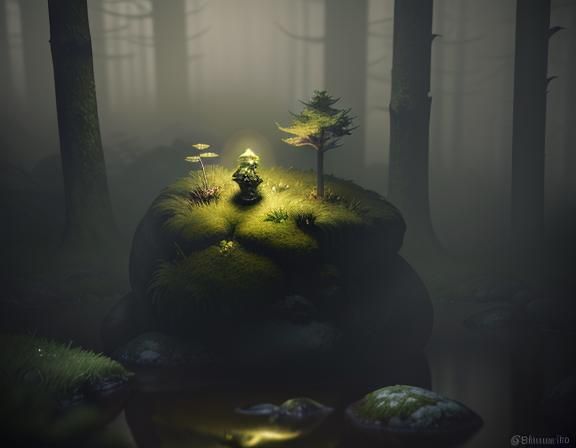 Female Amphibioid in Misty Forest: 3D Game Cinematic