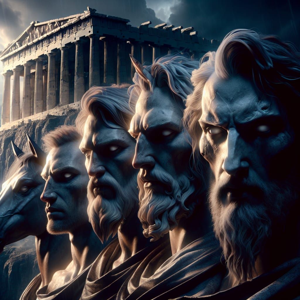 Apocalyptic Horsemen at the Acropolis: Hyperrealistic Concep...
