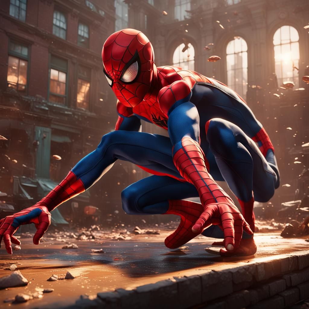 Spider-Man Cult Scene in Animated Style