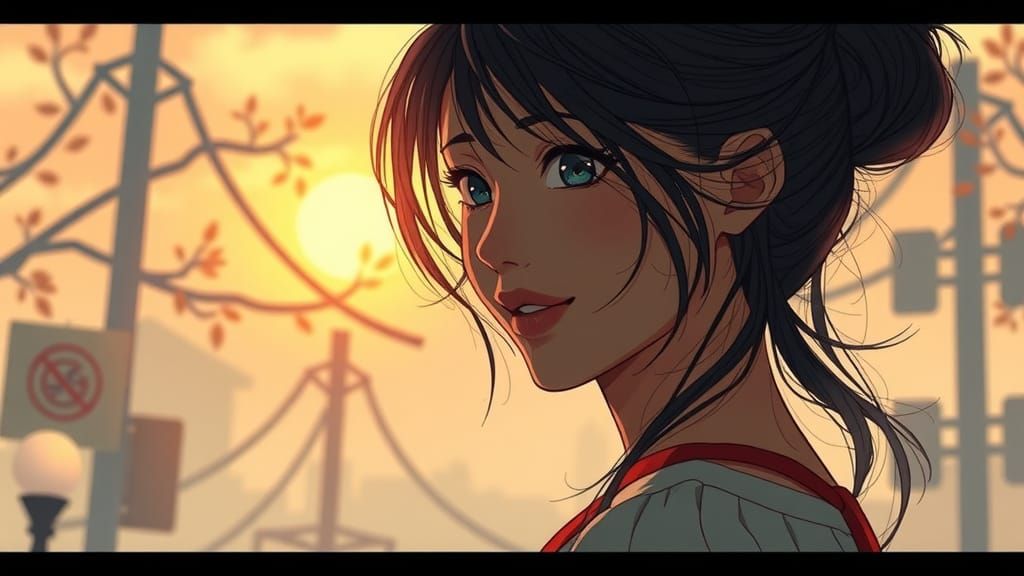 Ethereal Portrait in Manhwa Style with Mist