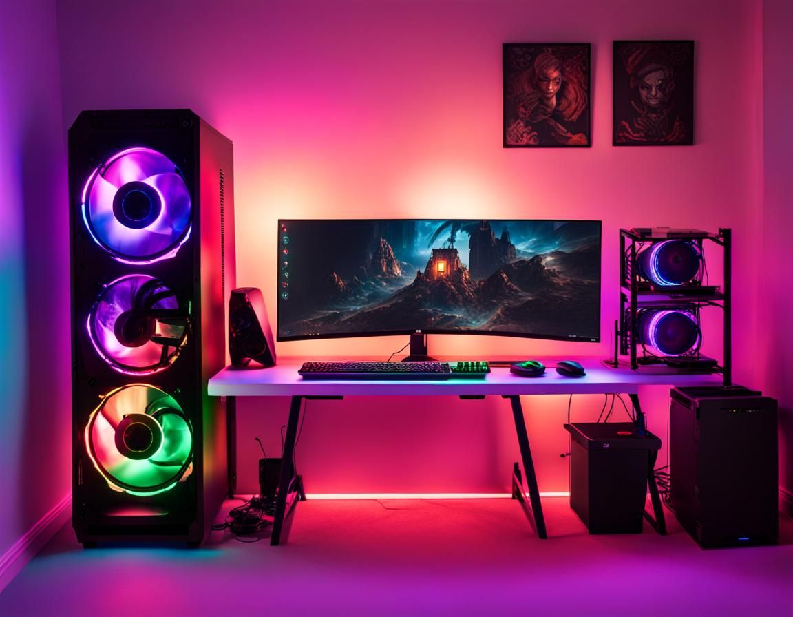 A Gaming PC Setup with RGB Lighting for the Intermediate PC Gamer