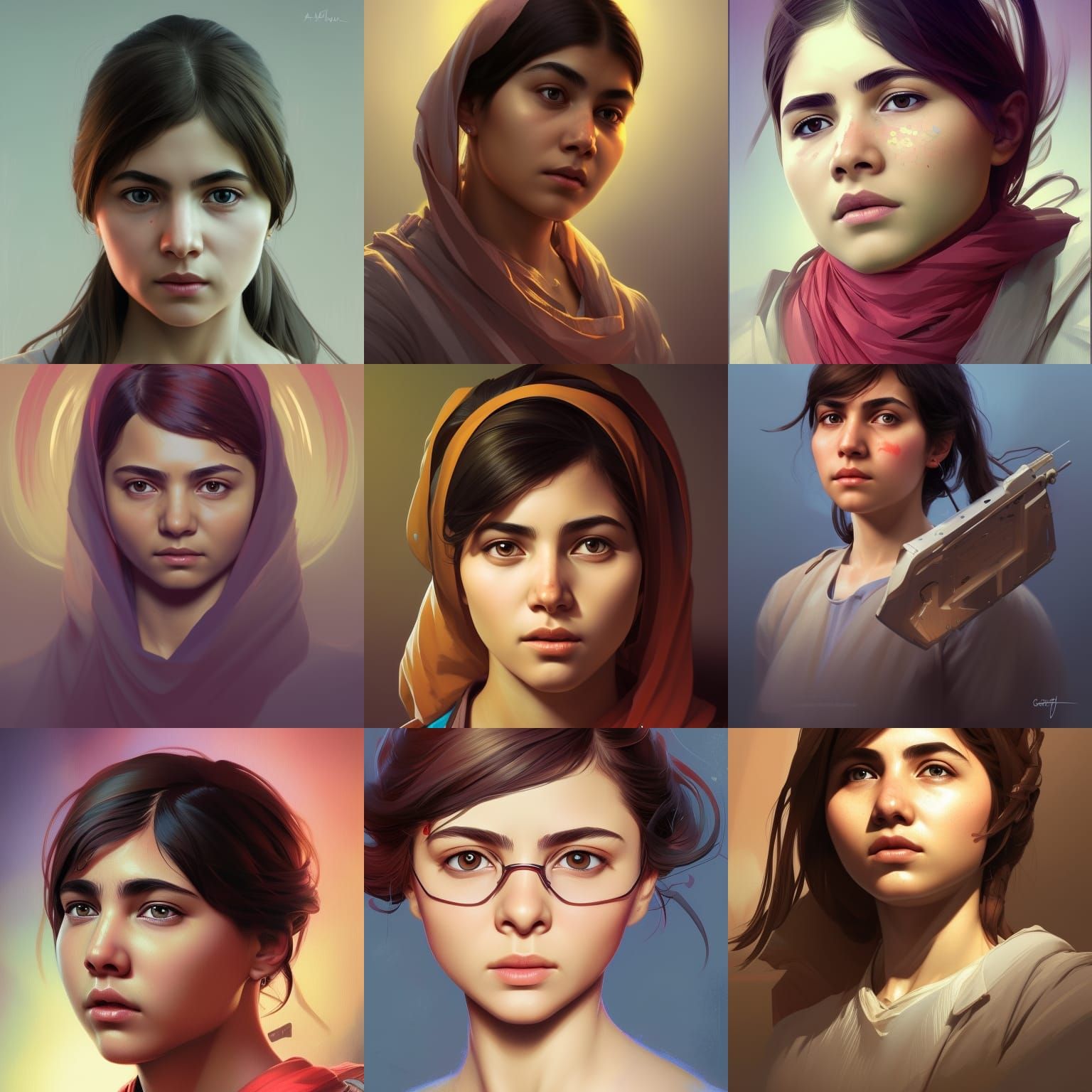 Detailed Portrait of Malala in Hyperrealistic Style