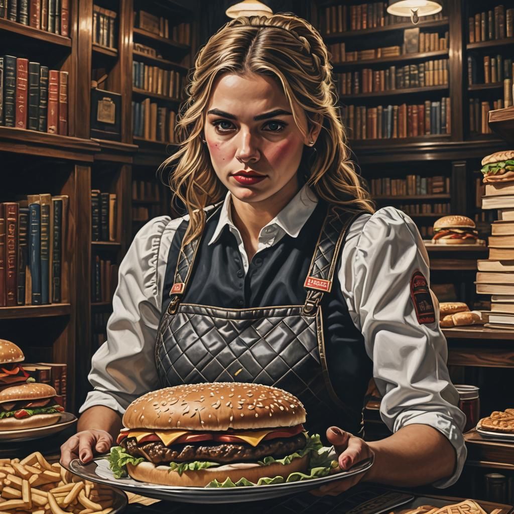 Waitress Eats Giant Burger: Quilted Masterpiece