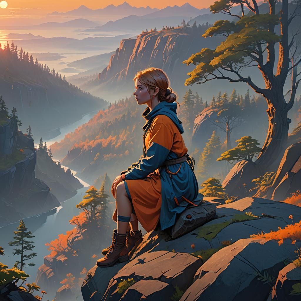 Enchanted Forest Sunset: Fantasy Concept Art