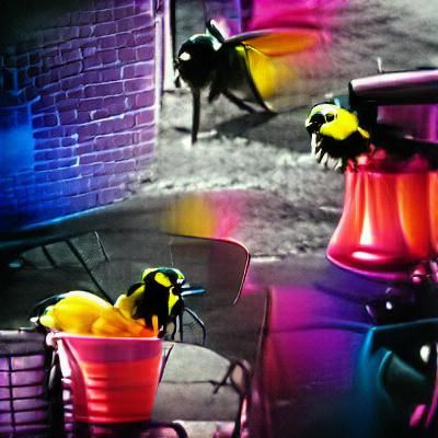 Bumble Bees in Film Noir Style