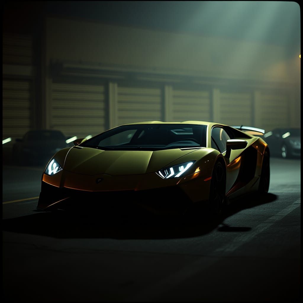 Lamborghini in Moody 35mm Film Style