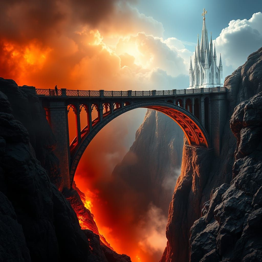Ethereal Bridge Connects Fiery Hell to Radiant Heaven