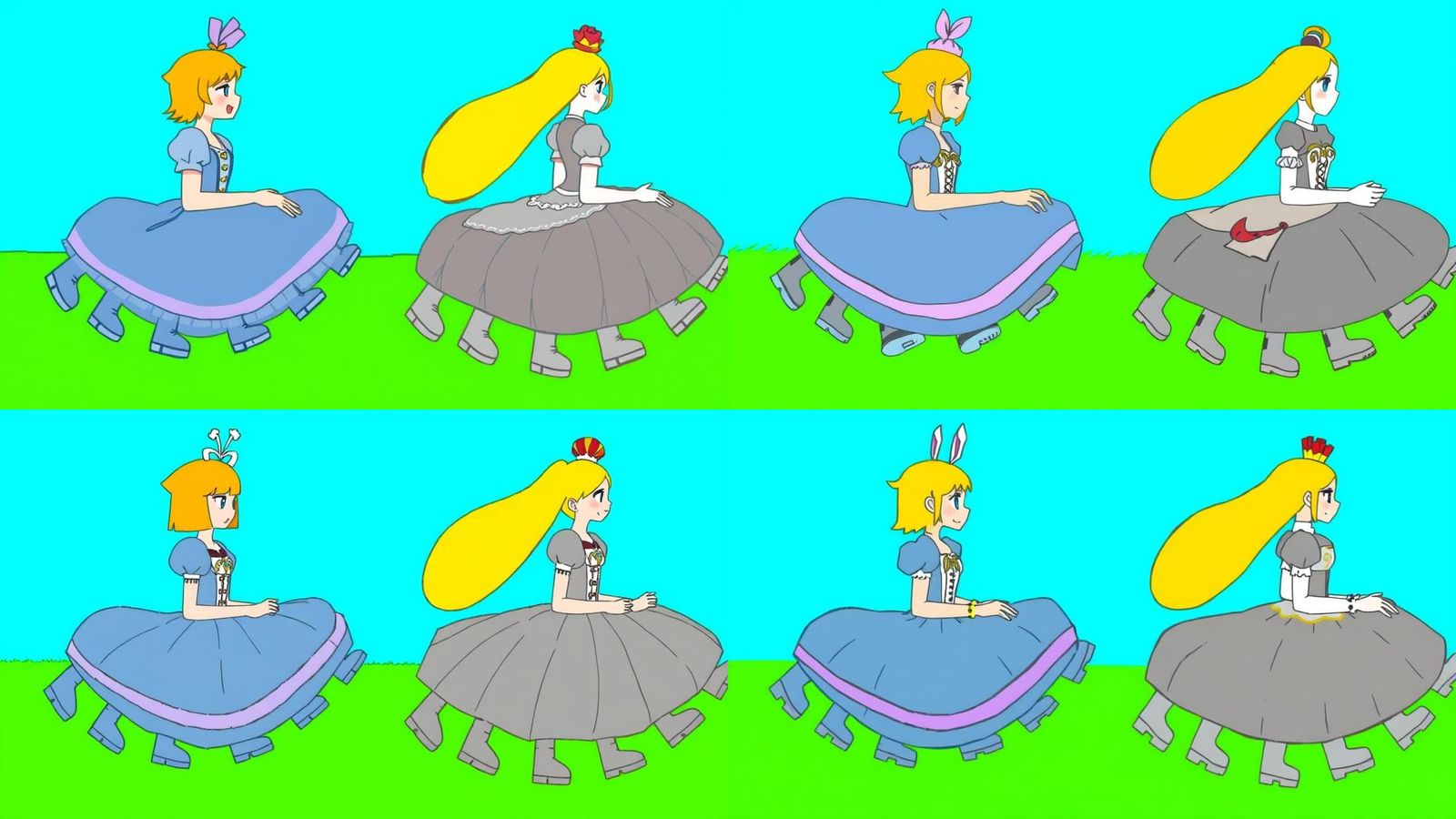 Anime Girl Parachute Dress in Cartoon Style