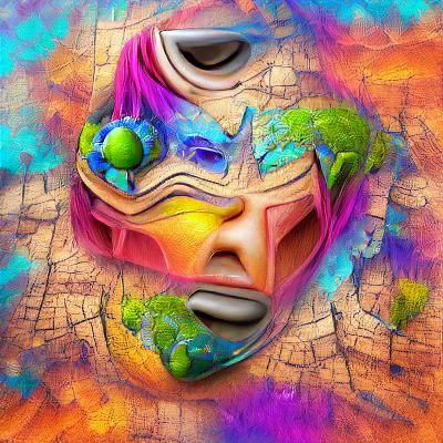 Colorful Earth Face: Abstract Digital Art