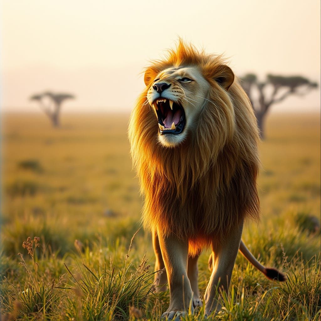 Majestic Lion in Golden Splendor