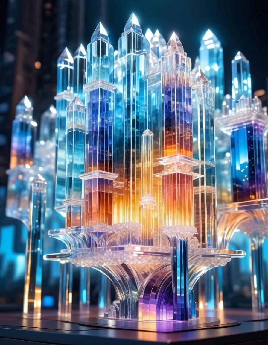 Crystal Dreamscape Cityscape in Transparent Architecture