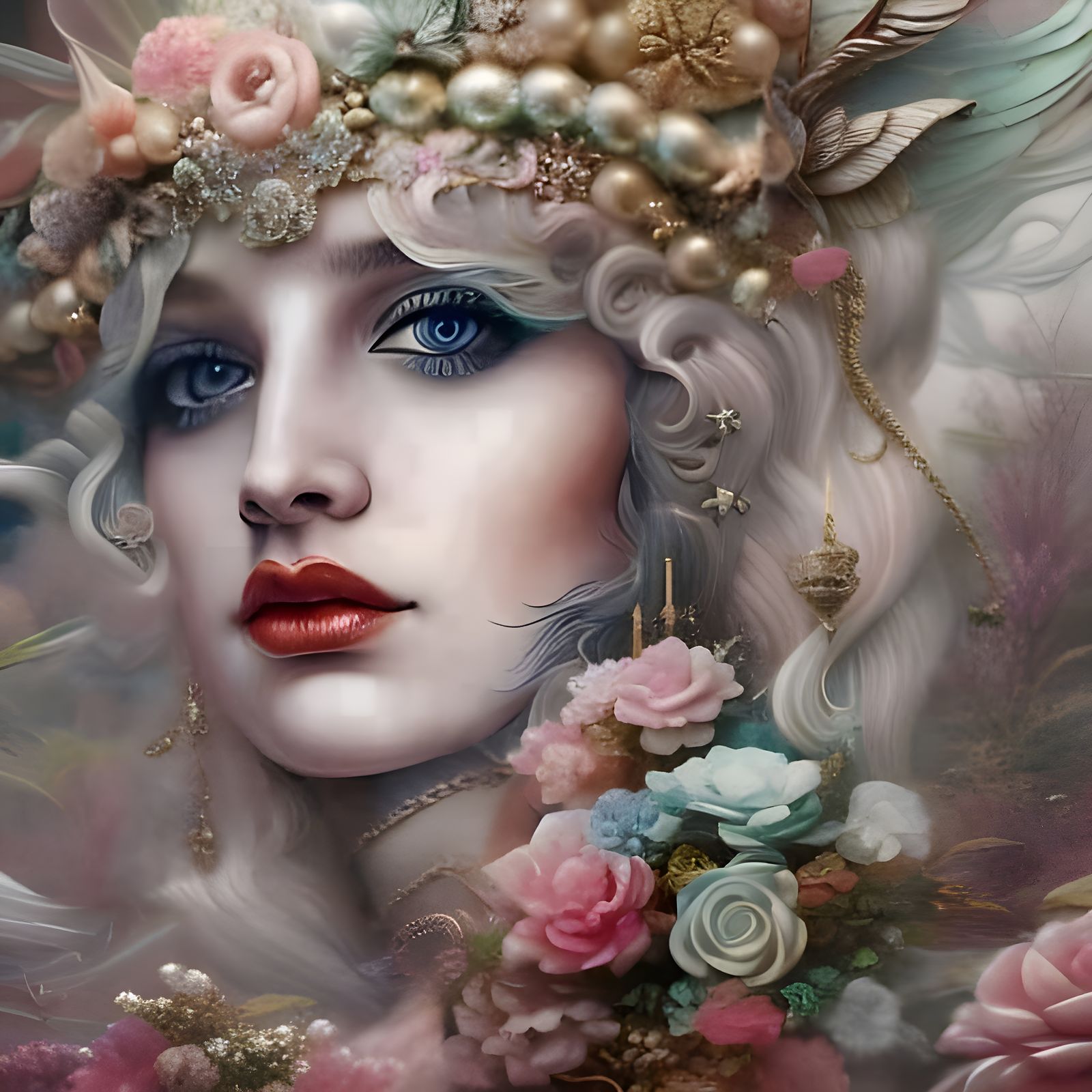 Detailed Mermaid Eyes in Steampunk Underwater Dreamland